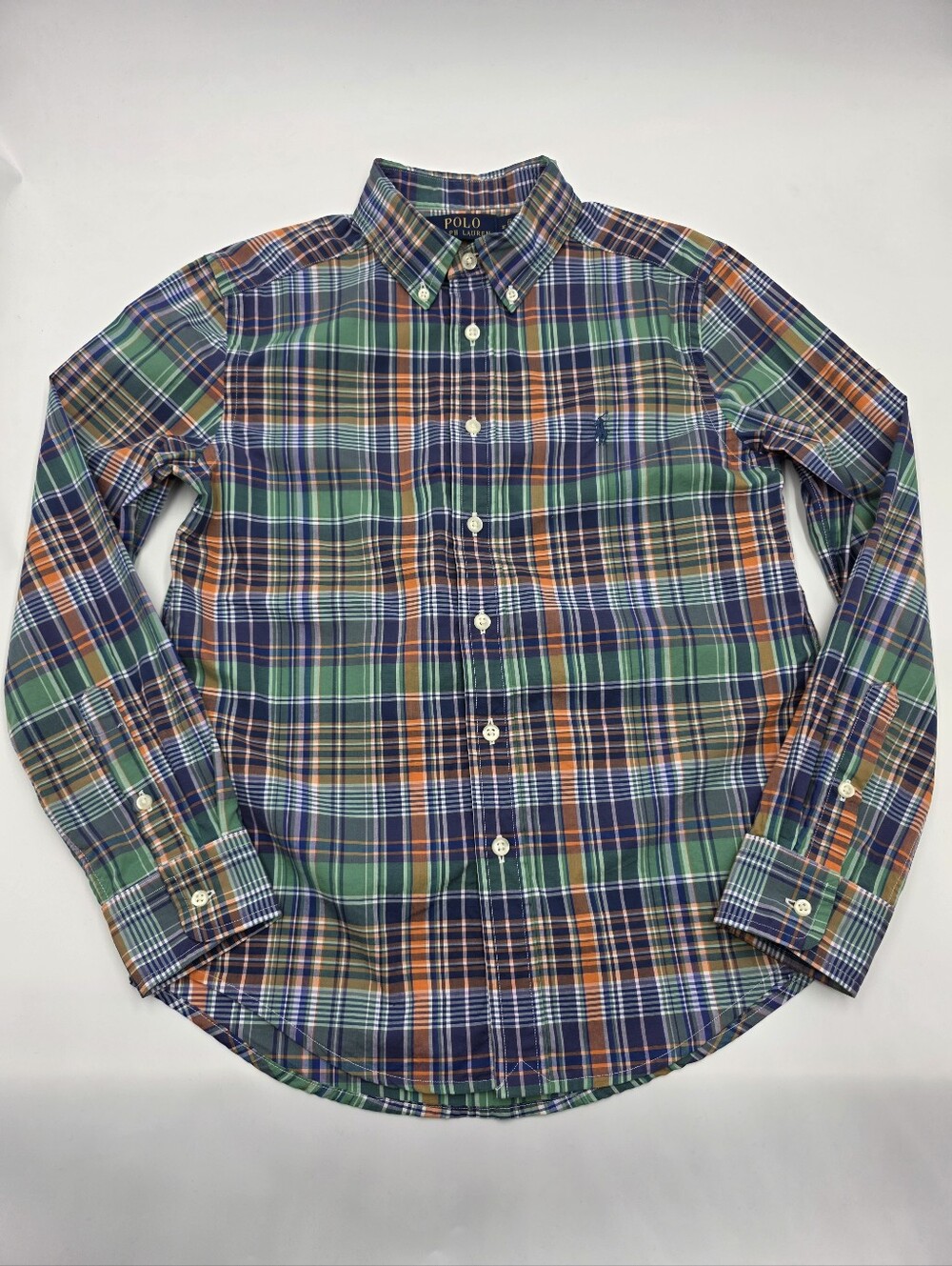 Ralph Lauren boys' plaid button down shirt size M